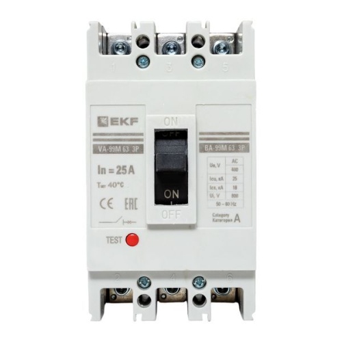 Выключатель автоматический 3п 63/25А 25кА ВА-99М PROxima EKF mccb99-63-25m фото 3