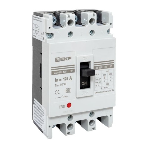 Выключатель автоматический 3п 100/125А 35кА ВА-99М PROxima EKF mccb99-100-125m фото 2