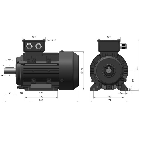 Эл.двигатель ESQ PR 90 L2 GST-Б1-S12-IE2 3/3000 IM 1081