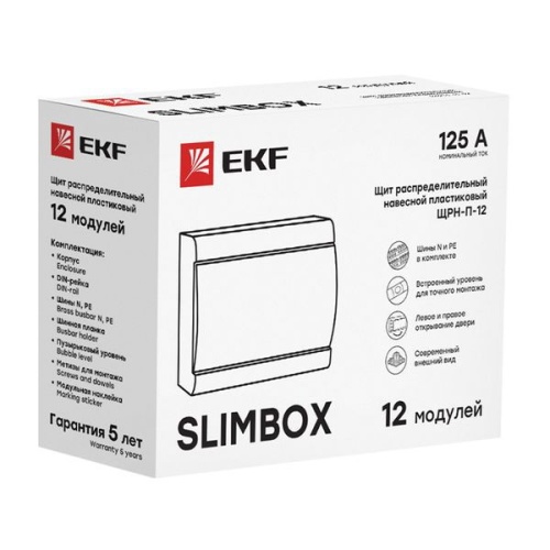 Щит ЩРН-П-12 "SlimBox" IP41 бел. дверца PROxima EKF sb-n-12w фото 2