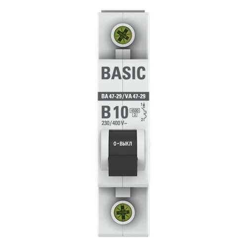 Выключатель автоматический модульный 1п B 10А 4.5кА ВА 47-29 Basic EKF mcb4729-1-10-B фото 2