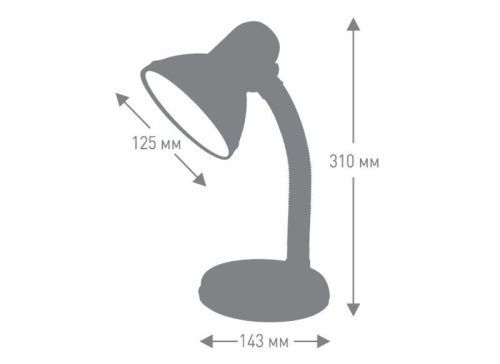 Светильник UF-301P С01 настол. 230В 60Вт бел. Ultraflash 12367 фото 2
