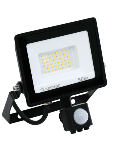 Прожектор светодиодный 50Вт 6500К IP65 4000лм с датчиком Super-Slim КОСМОС K_PR5_LED_50S фото 2