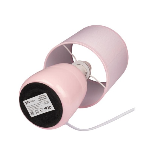 Светильник настольный JH2-02-pk E14 IP20 130х130х255мм керамика; ткань; PVC-пластик роз. JazzWay 5062337 фото 6