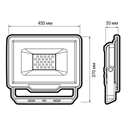 Прожектор светодиодный PFL-C3 300Вт 6500К IP65 ДО с клапаном закален. прозр. стекло Pro JazzWay 5032156 фото 2