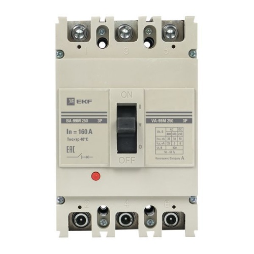 Выключатель автоматический 3п 250/160А 35кА ВА-99М PROxima EKF mccb99-250-160m фото 4