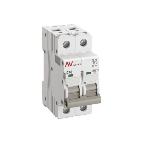 Выключатель автоматический модульный 2п C 40А 6кА AV-6 AVERES EKF mcb6-2-40C-av фото 2