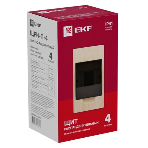Щит ЩРН-П-4 IP41 светлое дерево PROxima EKF pb40-n-4-light фото 4