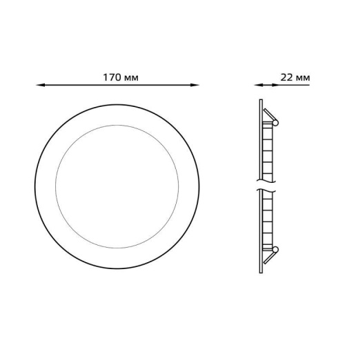 Светильник светодиодный Slim 12Вт 4000К IP20 880лм 220-240В ДВО круг бел. GAUSS 939111212 фото 3