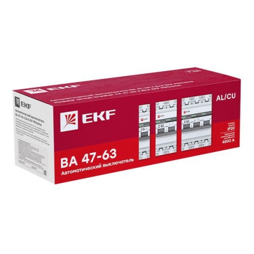 Выключатель автоматический модульный 1п C 4А 4.5кА ВА 47-63 PROxima EKF mcb4763-1-04C-pro фото 4