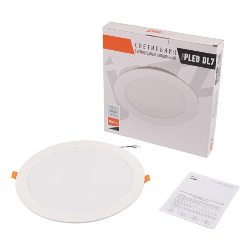 Светильник светодиодный PLED DL7 WH Downlight 24Вт 4000К 220х26мм IP54 ДВО встраив. Pro JazzWay 5042568 фото 4