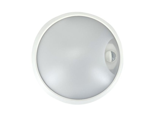 Светильник светодиодный WP 15 C 18W OP 840 D220 WH MDM 220х80мм 18Вт 4000К IP54 ЖКХ круглый пылевлагозащ. с датчиком движ. бел. Русский Свет 15071524504 фото 3