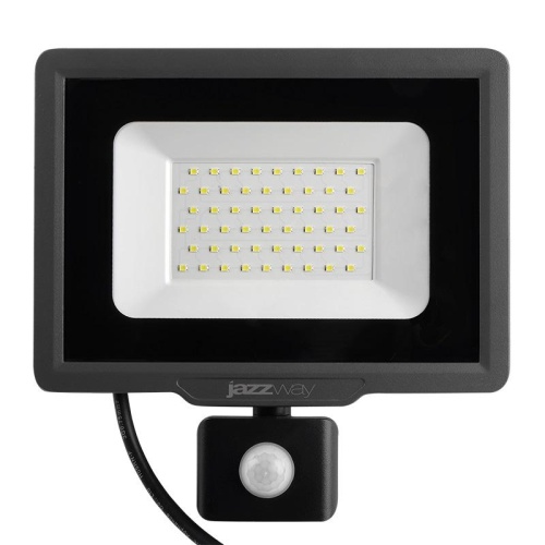 Прожектор светодиодный PFL-C3 SENSOR 50Вт 6500К IP65 ДО закален. прозр. стекло датчик движения инфракрасный Pro JazzWay 5026940A фото 2