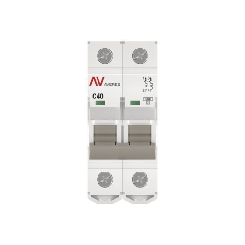 Выключатель автоматический модульный 2п C 40А 6кА AV-6 AVERES EKF mcb6-2-40C-av фото 3