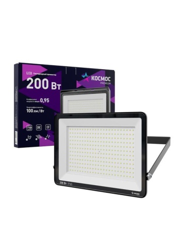 Прожектор светодиодный PREMIUM 200Вт 6500К 20000лм IP65 КОСМОС KOS_PR_LED_200 фото 2