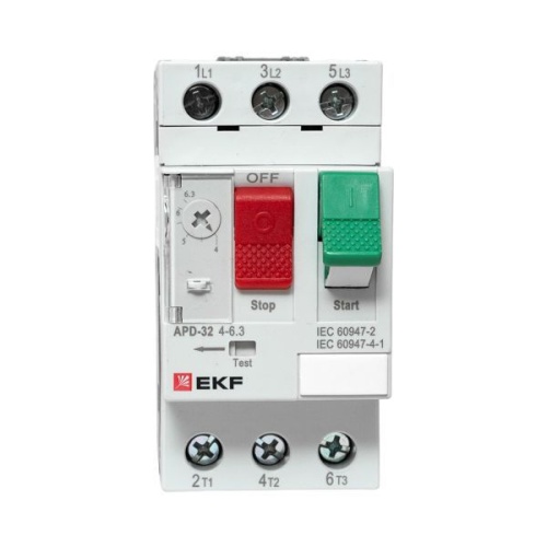 Выключатель автоматический для защиты двигателя АПД-32 4-6.3А EKF apd-me-6.3 фото 3