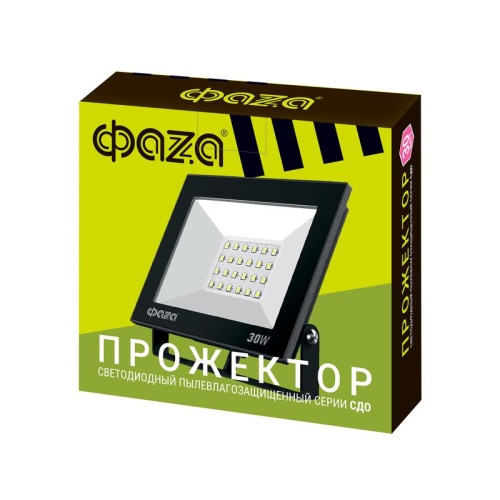 Прожектор светодиодный СДО-20 30Вт 6500К IP65 230В BL ДО прозр. закален. стекло ФАZА 5047280 фото 6