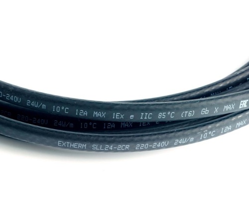 Кабель нагревательный саморег. 24Вт/м 16AWG строительного применения (кровли; трубы) термопласт Extherm SXLL24-2CR фото 5