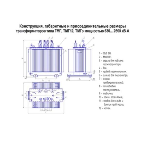 Трансформатор ТМГ-1000/10/0.4 У/Ун-0 У1 ЭЛЕКТРОЩИТ Чехов фото 2