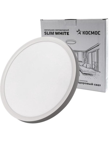 Светильник светодиодный SLIM WHITE 28Вт 4500К IP40 2398лм 230В 300х25мм КОСМОС KSlim28w_W4500K фото 3