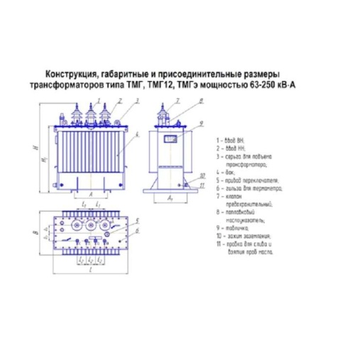 Трансформатор ТМГ-100/10/0.4 У/Ун-0 У1 ЭЛЕКТРОЩИТ Чехов фото 2