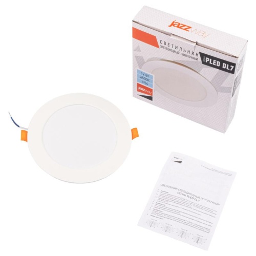 Светильник светодиодный PLED DL7 12Вт 6500К IP54 1020лм WH встраив. бел. Pro JazzWay 5069084 фото 4